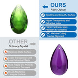 PATIKIL Teardrop Crystal Chandelier Pendants Beads, 6 Pack 160mm Length 38mm Chandelier Prisms Parts Ornaments Hanging Beads for DIY Arts Crafts Decoration, Green