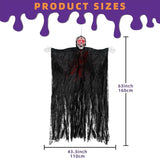 Kendane Halloween Decorations Outdoor and Indoor,67" Scary Hanging Ghosts,Halloween Grim Reaper Skeleton with Light-Up Eyes and Creepy Sound,Party Decorations for Yard,Haunted House Decor
