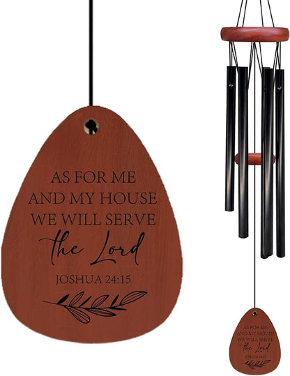 Christian Gifts Wind Chimes, Bible Verse Decor Wind Chimes, Christian Faith Based Religious Gifts for Women Men, As for Me and My House Bible Scripture WindChimes for Outside 26" Inches