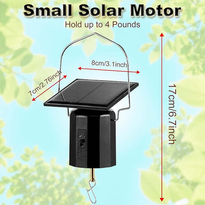 Solar Powered Wind Spinner Motor, Mobile Rotating Motor, Small Automatic Turner for Wind Chimes, Hanging Garden Spinners, Hanging Display Art Ornaments for Outdoor