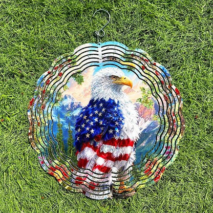 Wind Spinners Majestic Eagle Nature Art 9.8 x 9.8 Inch Metal Wind Spinner Outdoor Garden Decor Bird Illustration Decorative Wind Spinners for Yard Patio