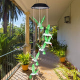 SIX FOXES Wind Chime, Solar Hummingbird Wind Chimes Outdoor/Indoor,Birthday Gifts for Mom Grandma,Mother Outdoor Decor,Yard Decorations,Memorial Wind Chimes,Mom's Best Gifts,