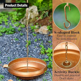 Rain Chain Anchoring Basin, Hand Hammered Bowl for Rain Chain Downspout Gutters, Rain Chain Anchor with S-Hook, Heavy Duty Metal Rain Chain Basin of Chain Display for Outdoor, 12.9" Diameter, 4" High
