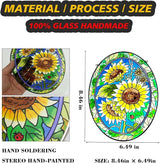 Sunflower Stained Glass Window Hanging Home Decor Suncatchers Indoor Window Gift for Mom Women Flower Lovers