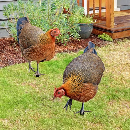 Chicken Yard Art 2-Pack Acrylic Garden Stakes Hen Decoration Card Inserts for Outdoor Patio Lawn and Garden Decor