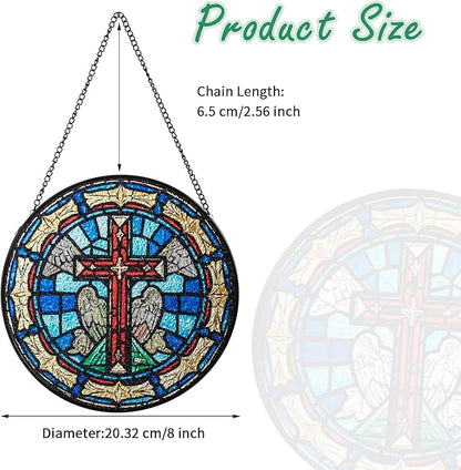Sun Catcher Stained Glass Window Hanging 8 inch Suncatcher Wall Art Home Decor Sun Catchers Decoration for Garden Home Housewarming Gifts