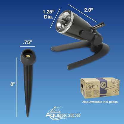 Aquascape Submersible LED Spotlight for Pond, Garden, and Landscape Features, 1 Watt | 84031, Brown