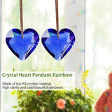 Together-life 2 Pack Heart Crystal Ball Prism Pendant, Clear Glass Crystal Suncatcher Rainbow Maker for Window, Indoor Outdoor Garden Hanging Décor(Blue)