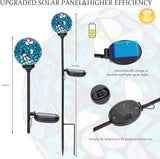 VCUTEKA Solar Lights Outdoor Decorative - Mosaic Solar Garden Light Waterpoof LED Pathway Stake Light for Landscape Lawn Patio Yard Decoration, Blue 1 Pack