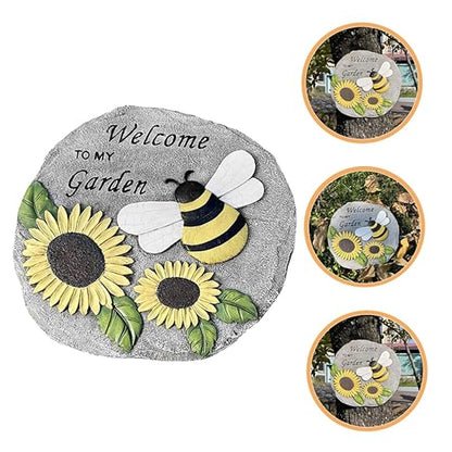 Milisten Outdoor Decorative Resin Stepping Stone Unique Footstep Design for Garden Pathway Weather-Resistant Accent for Lawn and Patio Decor and Sunflower Theme