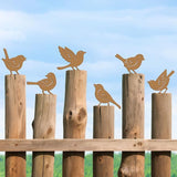 6PCS Rusty Metal Birds Decor, Outdoor Bird Wall Art Decor for Fence, Yard, and Patio, Metal Birds Craft Statue Ornaments, Bird Sculptures for Outdoor Garden Decoration Rustic Decoration