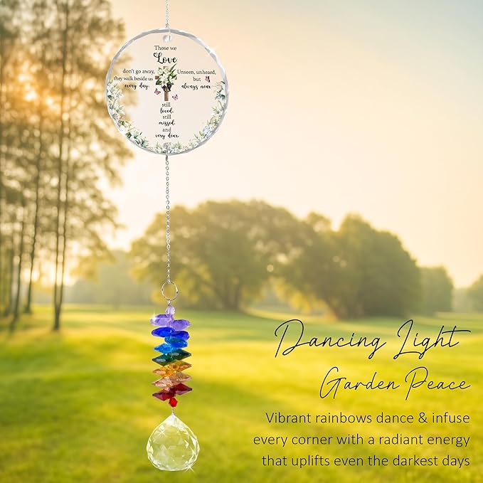 Glass Ornament Suncatcher - Sympathy Gift for Loss of Loved One - Grief Gifts - Heaven Keepsake - Mother's Day for Mom Dad Sisters Brothers - Hanging Home Garden Decor