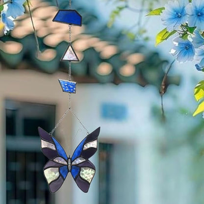 Stained Glass Window Hanging Suncatcher, Butterfly Gifts for Mom/Teacher/Women Anniversary, Birthday, Housewarming