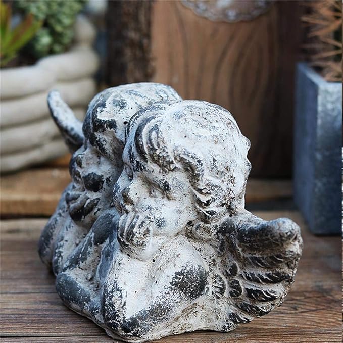 COAECJ Animal Sculpture for Garden Angel Garden Sculpture, Vintage Old Sculpture Figure Outdoor Garden Landscape Decoration Garden Garden Decoration