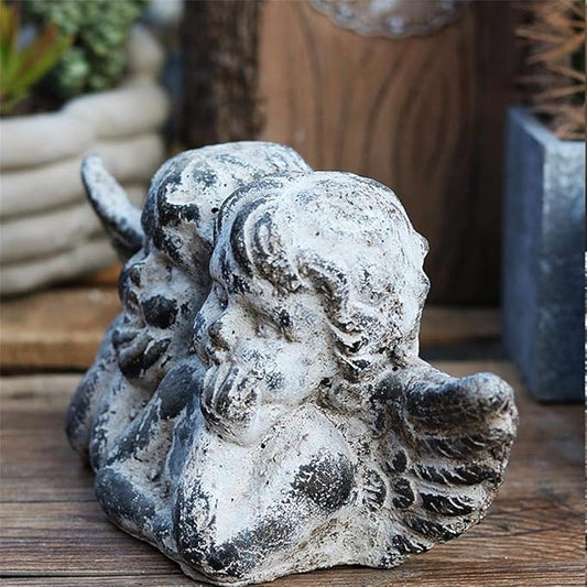 COAECJ Animal Sculpture for Garden Angel Garden Sculpture, Vintage Old Sculpture Figure Outdoor Garden Landscape Decoration Garden Garden Decoration