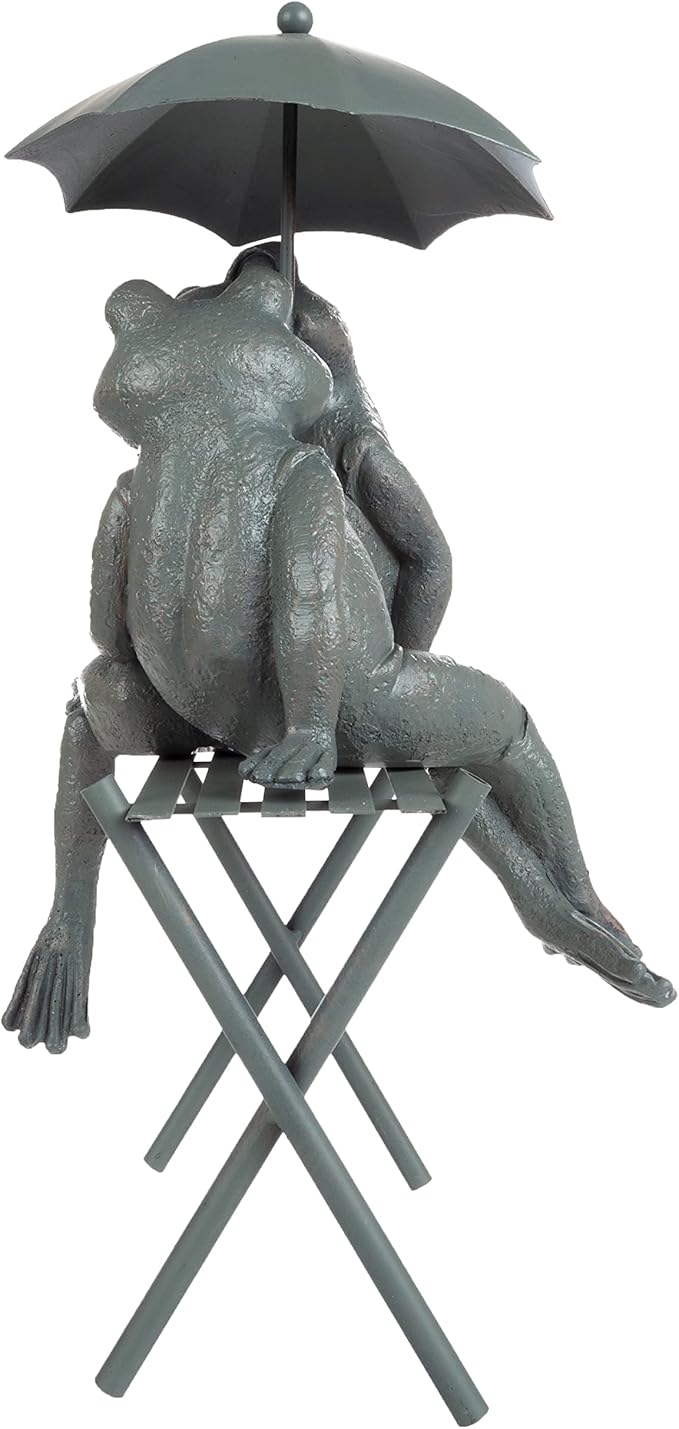 Frog Couple Statue-Resin Romantic Animal Figurine for Outdoor Lawn and Garden D?cor-Great for Flower Beds, Fairy Gardens, and More by Pure Garden