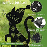 Metal Funny Cat Garden Decor for Outside (2 Pack), 14" Yard Art Stakes,Unique Gift for Kitty Lovers, Outdoor Lawn Statues and Weather Resistant Yard Art