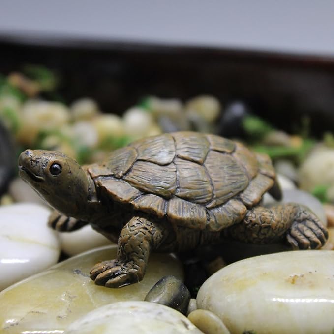 Realistic Tortoise Resin Figurine, Decorative Ornament for Garden, Pond, Patio, Courtyard, Planter and Mini Landscape, Suitable for Indoor and Outdoor Display
