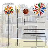 DREAMYSOUL Wind Spinners Outdoor, 13" Dia Colorful Petals Metal Garden Wind Spinner, Kinetic Wind Sculptures & Spinners for Yard Lawn Patio Decor