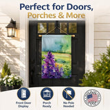 Caroline's Treasures New Jersey Violet in Watercolor House Flag Large Porch Sleeve Pole Decorative Outside Yard Banner Artwork Wall Hanging, Polyester, House Size, Multicolor