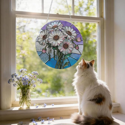 Flower Window Decor, Acrylic Window Hanging Suncatcher, Home Garden Decorations, Christmas Mother's Day Valentine's Day Ornaments, Housewarming Gifts, Festival Gifts for Mom Her