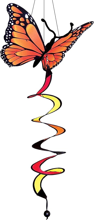 In the Breeze Monarch Butterfly Theme Twister Outdoor Hanging Decoration, 4289