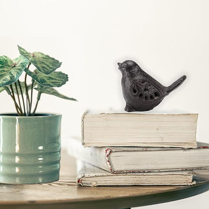 Cast Iron Bird Sculpture Outdoor Statue Hollow Carved Bird Tabletop Decor Figurines,Creative Animal Statues Indoor Outdoor Garden Home Decoration