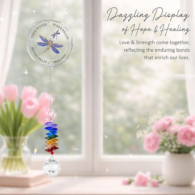 Glass Ornament Suncatcher - Sympathy Gifts for Loss of Loved One - Unique Memorial Gift - Bereavement Grieving Gifts for Sisters Brothers Friends - Mother's Day for Mom Dad