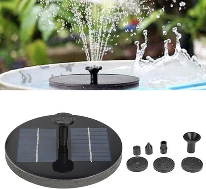Solar Fountain, Round Solar Water Fountain Pump for Bird Bath, 1.6W Floating Solar Landscape Fountain for Garden Decoration Pool Pond