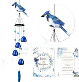 Bird Wind Chimes for Outside，Steller'Jay Bird Gifts，Blue Bird Wind Chimes Outdoor Decorations, Mother‘s Day Gifts for Mom/Grandma,Garden Patio Backyard Hanging Decor.