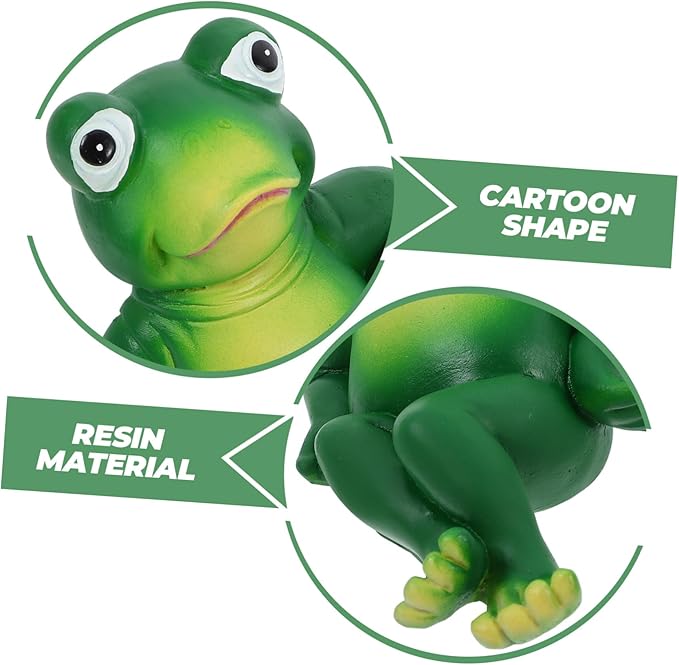 Milisten Adorable Resin Frog Statue for Garden Decor Weather-Resistant Frog Ornament Compact for Use Unique Garden Decoration