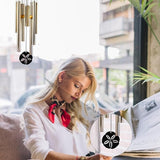 JIEYAO Replacement Wind Catcher, Metal Wind Chime Sail Parts with 16.4FT Nylon Cord Decorative Black Flower Design for Sympathy Wind Chimes and Wind Bells Sand Dollar