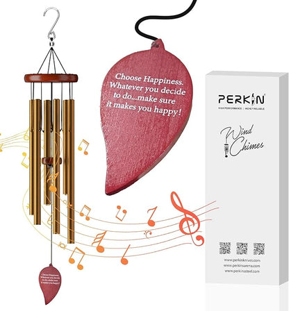 Aluminium Wind Chimes Outdoor, Garden, Patio Decoration. Classic Black Wind Chimes with Wind Catcher Beautiful Gift for Unisex