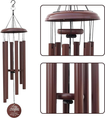 Personalized Memorial Wind Chimes – 24" Custom Sympathy Gift for Loss of Loved One – Outdoor Remembrance Wind Chime for Mother, Father, or Friends – Garden & Patio Decor