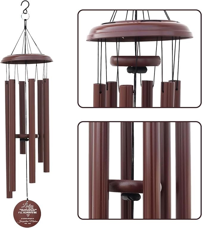 Personalized Memorial Wind Chimes – 30" Custom Sympathy Gift for Loss of Loved One – Outdoor Remembrance Wind Chime for Mother, Father, or Friends – Garden & Patio Decor