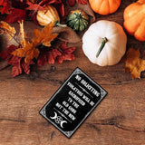No Soliciting Signs for Home Violators Will Be Sacrificed To The Old Gods Not The New Funny Black Gothic Decor Halloween Decorations Outdoor 8 x 12 Inch