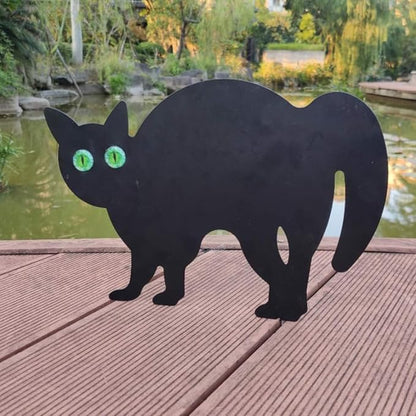 Gardening Cat Silhouette Gardening Cat with Marble Eyes Mice Control Harmless Bird Deterrent Decor 3PCS