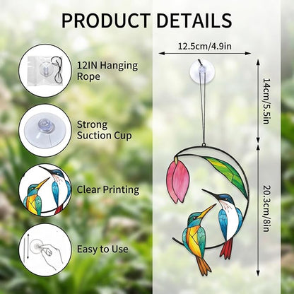 Hummingbird Gifts for Women, Hummingbird Sun Catcher for Window Hanging, Mothers Day for Mom Grandma Bird Lovers, Spring Suncatcher Garden Decor for Indoor Outdoor Windows(1)