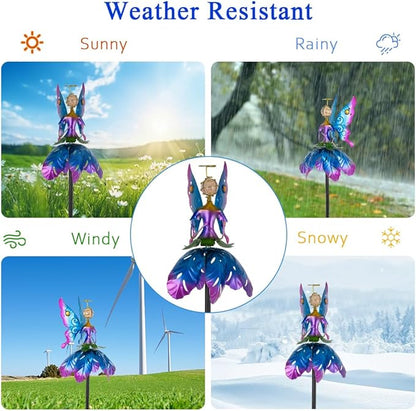 Wind Spinner Outdoor,Waterproof Garden Windmill Spinners,Kinetic Metal Sculpture for Outdoor Yard Lawn Patio Decorations