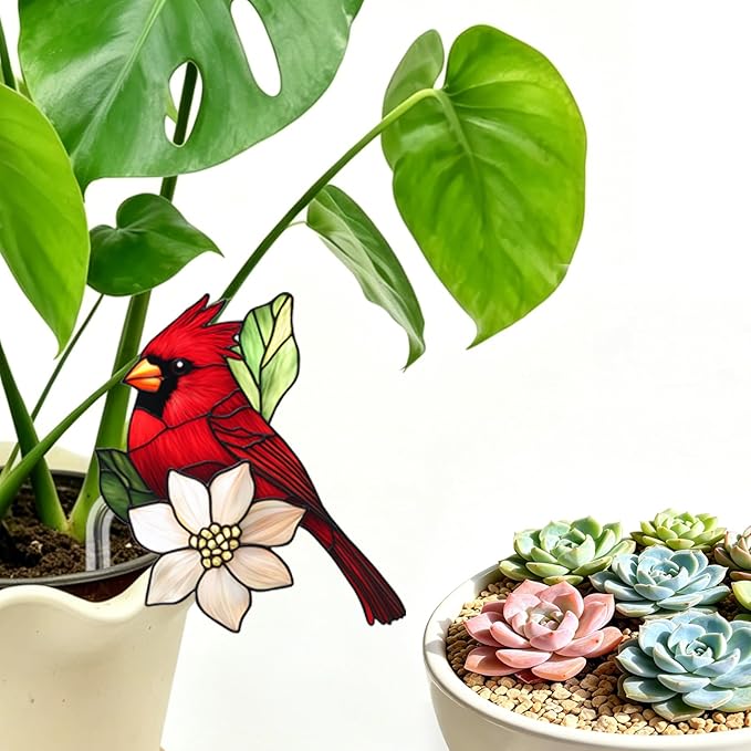 Cardinal Gifts for Women, Mom Grandma, Bird Lover Gifts, Hanging Plant Planter Indoor Outdoor, Spring Garden Decor, Cardinal Home Outdoor Decoration(10)