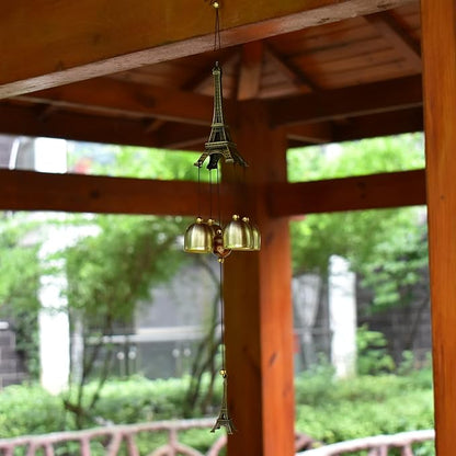 Maydahui Eiffel Tower Retro Wind Chime (20.5 Inch H) Alloy Wind Bell Musical Windchime with S Shaped Hook for Mom Gifts Festival Garden Party Indoor and Outdoor Decor