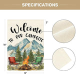 AVOIN colorlife Welcome To Our Campsite Camping Garden Flag 12x18 Inch Double Sided, RV Campfire Camper Yard Outdoor Decoration