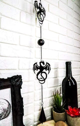 Ebros Black Coated Steel Metal Wyverex Alchemy Folklore Dragon Wall Hanging Wind Chime with Beads 38" L Home and Patio Decor Medieval Fantasy Dungeons and Dragons Mobile Noisemaker