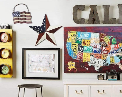 Morning View American Flag Garden Stake Set of 2 Patriotic Decor Metal Star US Flag Yard Sign Bar Star Outdoor Lawn Art Ornament 4th of July Memorial Day Veterans Day Independence Day 12 Inches Tall