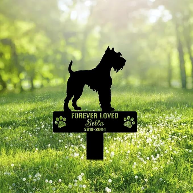 Custom Irish Terrier Dog Metal Memorial Garden Stake Personalized Pet Grave Marker Name Sign Remembrance Stake Decor Sympathy Dog Loss,Outdoor Statues for Yard Garden Lawn Patio Pathway Grave.