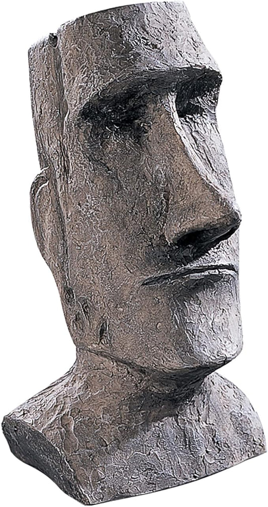 Design Toscano Easter Island Ahu Akivi Moai Monolith Garden Statue, Desktop, 9 Inch, Cast Stone Resin, Grey Stone
