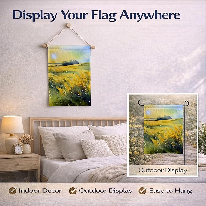 Caroline's Treasures Nebraska Goldenrod in Watercolor Garden Flag Mailbox Flag Decorative Yard Flag Banner Outside Patio Artwork Yard Flower Beds, Garden Size, Multicolor