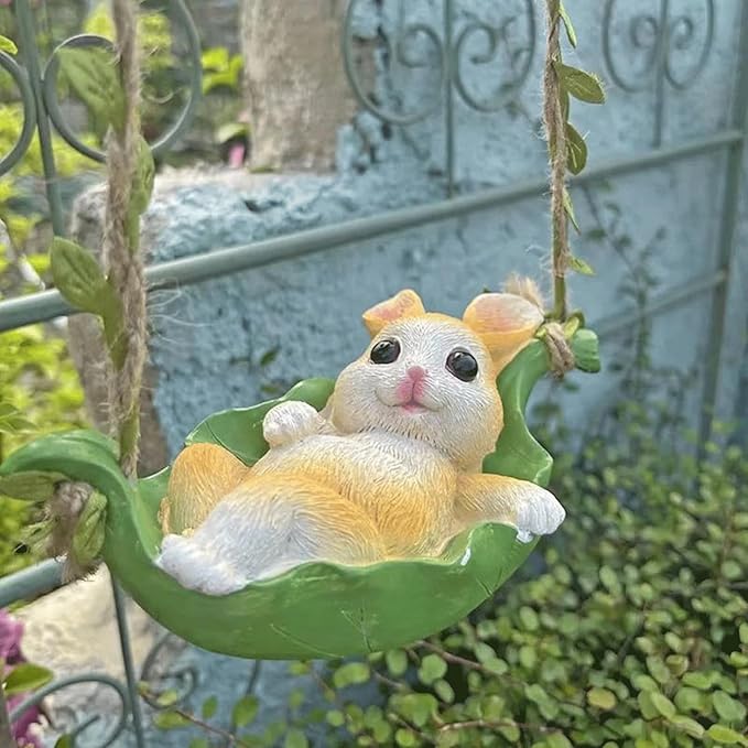 Garden Statues for Outside Yellow Rabbit Outdoor Garden Statue 15x8x9 cm Resin Yard Decor Unique Outside Statues for Yard and Garden Indoor and Outdoor Decoration Gardening Gifts