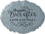 Let's Make Memories Personalized Just Married Garden Stone - for Newlyweds - Customize with Names & Date - Outdoor Décor