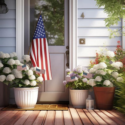4pcs 13" H Metal American Flag Garden Stake Patriotic President Yard Signs Star&Stripes for Garden Lawn Patio Plant Pot Memorial Day 4th of July Independence Day Election Day Veterans Day Party Decor